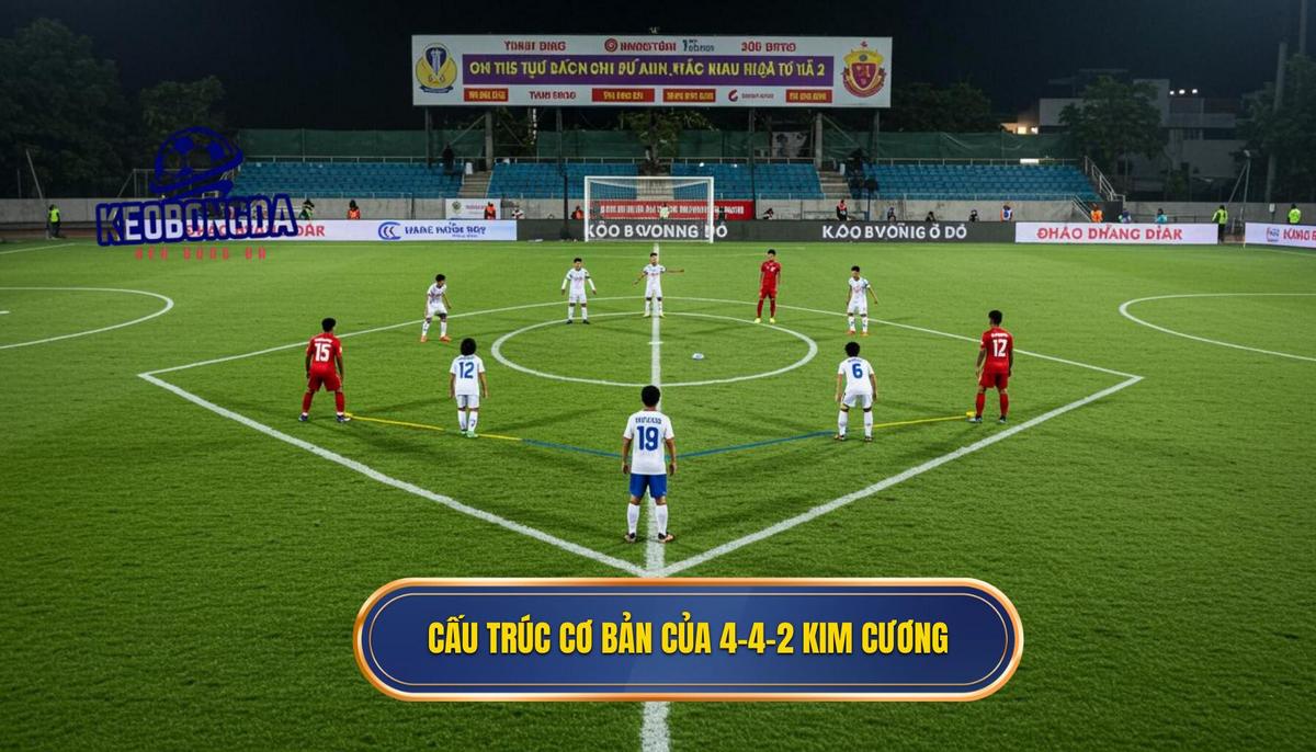Phân tích cấu trúc cơ bản của Chiến thuật 4-4-2 kim cương