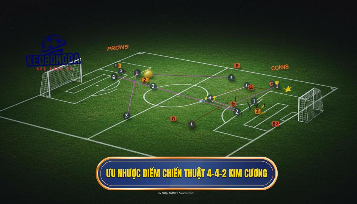 Ưu điểm và Nhược điểm của Chiến thuật 4-4-2 kim cương